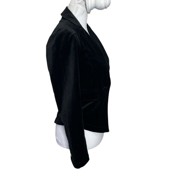 Anthropologie Velvet One Button Blazer Black Women’s Size XXS Classic Lined - Picture 2 of 8